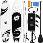 SereneLife Stand Up Paddling Board Set, SUP Board Komplettes Zubehör, Stand Up Paddle Board für Kinder & Erwachsene, Surfbrett & Tragetasche, Paddle Set Anti-Rutsch mit Pumpe, Auflasbares Paddelbrett