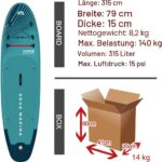 Aqua Marina Vapor SUP Aufblasbares Stand Up Paddle Board mit Paddel, Leine, Magic Rucksack und Double Action Pumpe