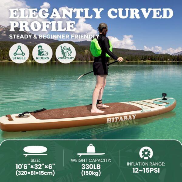SUP Board Set, Stand Up Paddling Board Aufblasbar, 320cm 335cm stabil für Erwachsene bis 150 kg mit kompletten Zubehör Surfbrett für Anfänger