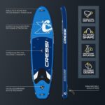CRESSI seit 1946 - Ultra Isup/Kayak Set - Aufblasbares SUP Board für Erwachsene Große Stabilität Strapazierfähigkeit Komplett Zubehör Paddel Flosse Pumpe Leine Tasche_320x81x15 cm Max 130 kg