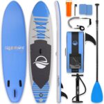 SereneLife Stand Up Paddling Board Set, SUP Board Komplettes Zubehör, Stand Up Paddle Board für Kinder & Erwachsene, Surfbrett & Tragetasche, Paddle Set Anti-Rutsch mit Pumpe, Auflasbares Paddelbrett