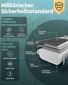 COOLCAA SUP Board, 355cm (Extra Groß) Stand Up Paddling Board, Aufblasbares Stand-Up Paddle Board mit 86cm Extra Breit, Fishing Paddleboard mit Zubehör & Tragetasche für Adults, 222 kg