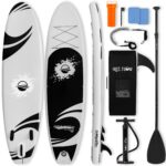 SereneLife Stand Up Paddling Board Set, SUP Board Komplettes Zubehör, Stand Up Paddle Board für Kinder & Erwachsene, Surfbrett & Tragetasche, Paddle Set Anti-Rutsch mit Pumpe, Auflasbares Paddelbrett