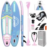 AKSPORT 11' aufblasbares SUP Board mit Premium-Zubehörset 34 Zoll extra breit rutschfeste Deckoberfläche, Stand Up Paddling Board für Erwachsene Jugendliche alle Level