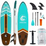 COOLCAA SUP Board, 355cm (Extra Groß) Stand Up Paddling Board, Aufblasbares Stand-Up Paddle Board mit 86cm Extra Breit, Fishing Paddleboard mit Zubehör & Tragetasche für Adults, 222 kg