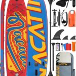 NACATIN 366cm (12ft) aufblasbares SUP Board mit Sitz, breites 91cm (36in) Stand Up Paddling Board für Erwachsene & Familie, mit Einzel-/Doppelpaddel, Kajaksitz, stabiles breites Deck für Anfänger