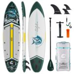 COOLCAA SUP Board, 355cm (Extra Groß) Stand Up Paddling Board, Aufblasbares Stand-Up Paddle Board mit 86cm Extra Breit, Fishing Paddleboard mit Zubehör & Tragetasche für Adults, 222 kg