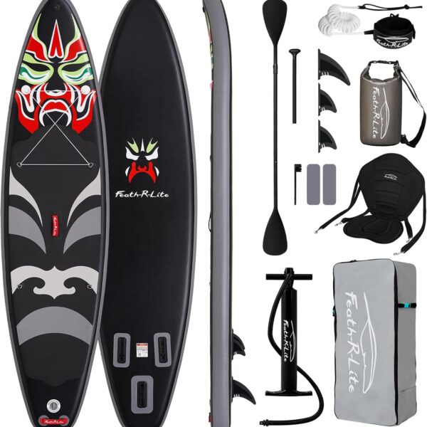 FEATH-R-LITE Aufblasbares Stand Up Paddle Board SUP mit Paddleboard Zubehör, Multifunktionale Paddle Boards Rutschfestes Deck Design für Erwachsene und Jugendliche