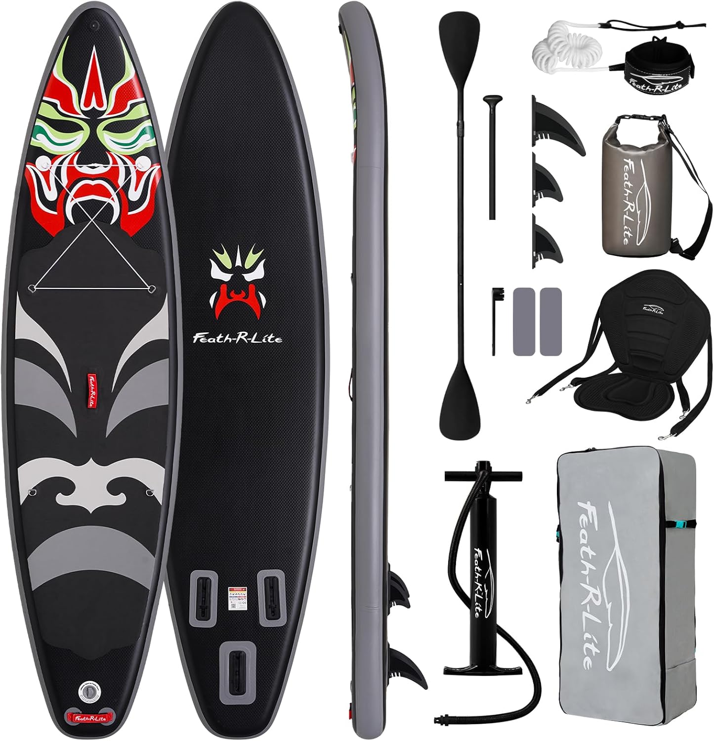71GZFRyTj5L._AC_SL1500 FEATH-R-LITE Aufblasbares Stand Up Paddle Board SUP mit Paddleboard Zubehör, Multifunktionale Paddle Boards Rutschfestes Deck Design für Erwachsene und Jugendliche