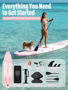 TIGERXBANG Aufblasbares Stand-Up-Paddle-Board mit Zubehör 335 × 86 × 15 cm, SUP Board für Erwachsene, Kollektion Shadow