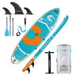 COOLCAA SUP Board, 355cm (Extra Groß) Stand Up Paddling Board, Aufblasbares Stand-Up Paddle Board mit 86cm Extra Breit, Fishing Paddleboard mit Zubehör & Tragetasche für Adults, 222 kg