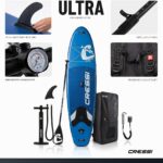 CRESSI seit 1946 - Ultra Isup/Kayak Set - Aufblasbares SUP Board für Erwachsene Große Stabilität Strapazierfähigkeit Komplett Zubehör Paddel Flosse Pumpe Leine Tasche_320x81x15 cm Max 130 kg