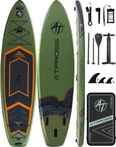 Stand Up Paddling Board, 320cm Stand Up Paddle mit Reichhaltigem Zubehör, SUP Board 200kg Tragkraft mit Eva-Rutschfestem Deck, Aufblasbare Paddleboard Geeignet für Erwachsene