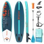 FBSPORT Aufblasbares SUP Board, Stand Up Paddling Board, Aufblasbare Stand Up Paddle Board für Stand-Up Paddling 15CM Dick, Surfbrett Kit mit Verstellbares Aluminium SUP Paddel+Pumpe