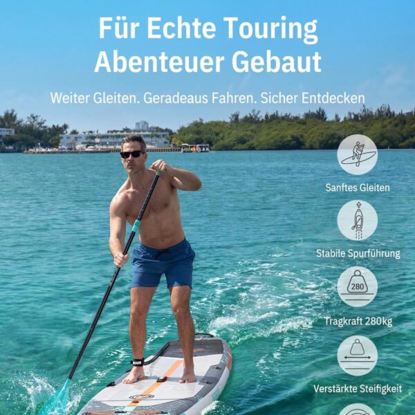 Niphean 380 cm Stand Up Paddling Board, 280 kg Tragfähigkeit Touring SUP Board mit Komplettem SUP-Zubehör&Kickpad, Stabiles Inflatable Paddle Board for Adults Racing-Surfing (Anfängerfreundlich)