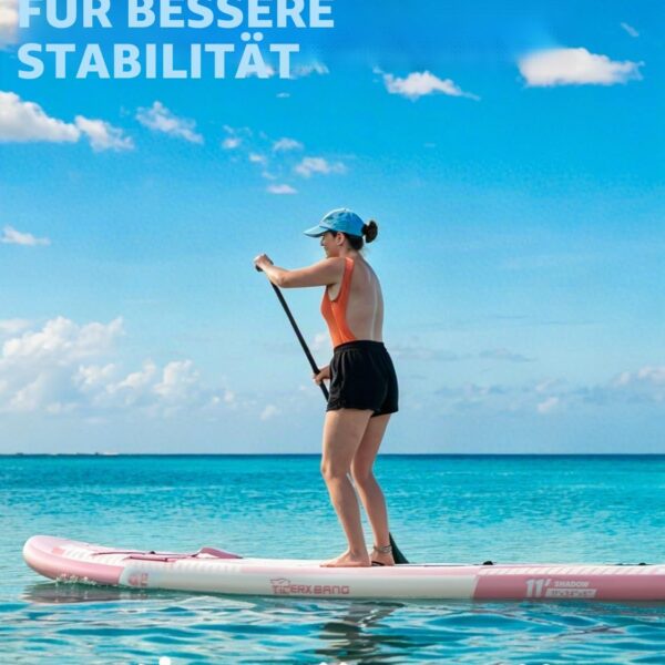 TIGERXBANG Aufblasbares Stand-Up-Paddle-Board mit Zubehör 335 × 86 × 15 cm, SUP Board für Erwachsene, Kollektion Shadow