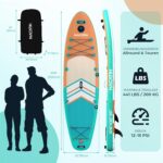 NACATIN 320cm (10ft 6in) aufblasbares SUP Board mit Sitz für Erwachsene, Stand Up Paddling Board mit Doppelpaddel, Kajaksitz, Rucksack, Tragegurt, Trockentasche, Reparaturset, für See, Fluss, Yoga