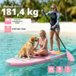 SantasupAufblasbares Stand Up Paddle Board 320/335cm Surfbrett SUP Komplettes Paddleboard Zubehör Verstellbares Paddel,Pumpe und Komplettes Zubehör SUP Board Set für Jugen und Erwachsene