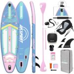 AKSPORT 11' aufblasbares SUP Board mit Premium-Zubehörset 34 Zoll extra breit rutschfeste Deckoberfläche, Stand Up Paddling Board für Erwachsene Jugendliche alle Level