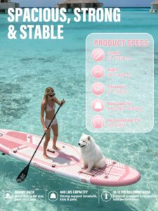 TIGERXBANG Aufblasbares Stand-Up-Paddle-Board mit Zubehör 335 × 86 × 15 cm, SUP Board für Erwachsene, Kollektion Shadow
