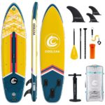 COOLCAA SUP Board, 355cm (Extra Groß) Stand Up Paddling Board, Aufblasbares Stand-Up Paddle Board mit 86cm Extra Breit, Fishing Paddleboard mit Zubehör & Tragetasche für Adults, 222 kg