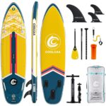 COOLCAA SUP Board, 355cm (Extra Groß) Stand Up Paddling Board, Aufblasbares Stand-Up Paddle Board mit 86cm Extra Breit, Fishing Paddleboard mit Zubehör & Tragetasche für Adults, 222 kg