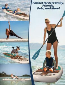 ABBOARD Stand Up Paddling Board Aufblasbar 335cm - Standup Paddle Board mit Premium Zubehör,SUP Board 200kg Tragkraft für 2 Personen Familien Anfänger