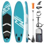 FBSPORT Aufblasbares SUP Board, Stand Up Paddling Board, Aufblasbare Stand Up Paddle Board für Stand-Up Paddling 15CM Dick, Surfbrett Kit mit Verstellbares Aluminium SUP Paddel+Pumpe