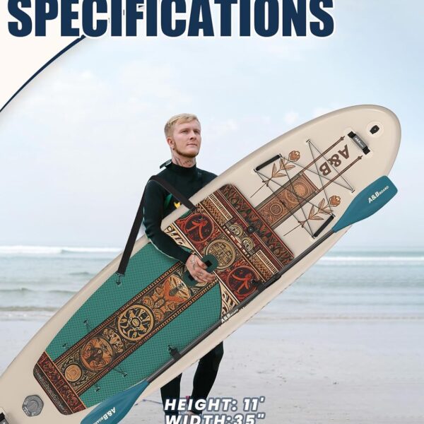 ABBOARD Stand Up Paddling Board Aufblasbar 335cm - Standup Paddle Board mit Premium Zubehör,SUP Board 200kg Tragkraft für 2 Personen Familien Anfänger