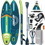 AKSPORT 11' aufblasbares SUP Board mit Premium-Zubehörset 34 Zoll extra breit rutschfeste Deckoberfläche, Stand Up Paddling Board für Erwachsene Jugendliche alle Level