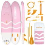HUIIKE Stand Up Paddling Board mit Zubehör, Paddel, Finnen, Leash, Pumpe, Rucksack. SUP-Board Aufblasbar Hoher Stabilität und Widerstandsfähigkeit. Zum Kajak Umbaubar 305-365 cm, trägt 130-170 kg