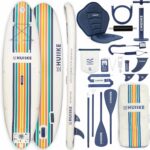 HUIIKE Stand Up Paddling Board mit Zubehör, Paddel, Finnen, Pumpe. Paddle Sup Board Aufblasbar Hohe Stabilität und Widerstandsfähigkeit. 305 x 84 x 15 cm, Belastbar bis 130 kg