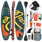 NACATIN 320cm (10ft 6in) aufblasbares SUP Board mit Sitz für Erwachsene, Stand Up Paddling Board mit Doppelpaddel, Kajaksitz, Rucksack, Tragegurt, Trockentasche, Reparaturset, für See, Fluss, Yoga