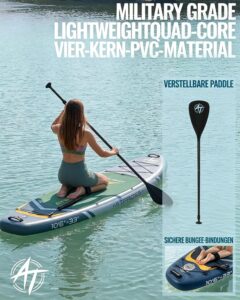Stand Up Paddling Board mit Sitz & Zubehör Set, 320x84cm Extra Breit SUP Board für 2 Personen, 200kg Tragkraft, Rutschfestes Stand Up Paddle zum Surfen