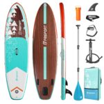 FBSPORT Aufblasbares SUP Board, Stand Up Paddling Board, Aufblasbare Stand Up Paddle Board für Stand-Up Paddling 15CM Dick, Surfbrett Kit mit Verstellbares Aluminium SUP Paddel+Pumpe