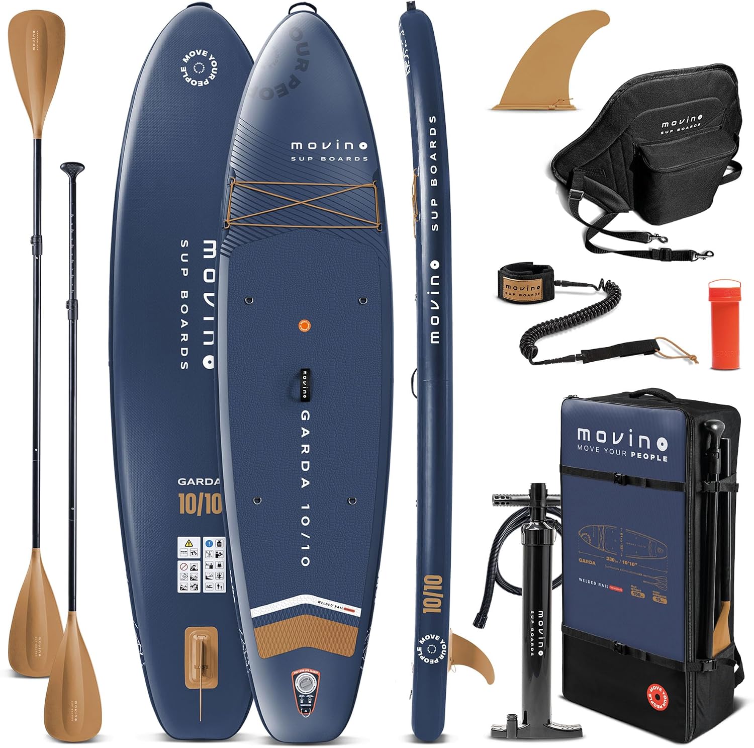 81DdIkSgw4L._AC_SL1500 MOVINO Garda Allround 10’10" (330x81x15cm) 2in1 SUP Stand Up Paddling Board Set Aufblasbares Standup Paddle Board Leicht Sup Boards Und Zubehör Wasser Sport Welded Rail bis 150 kg