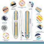 HUIIKE Stand Up Paddling Board mit Zubehör, Paddel, Finnen, Pumpe. Paddle Sup Board Aufblasbar Hohe Stabilität und Widerstandsfähigkeit. 305 x 84 x 15 cm, Belastbar bis 130 kg