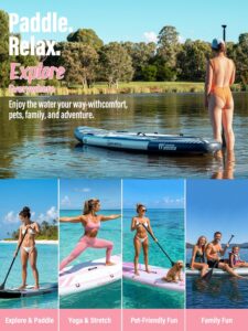 TIGERXBANG Aufblasbares Stand-Up-Paddle-Board mit Zubehör 335 × 86 × 15 cm, SUP Board für Erwachsene, Kollektion Shadow