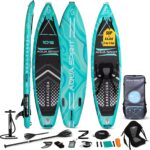 Aqua Spirit Sup Board mit Sitz | Kajak Aufblasbar Barracuda Stand Up Paddling Board 320x81x15cm Für Standup Paddle Board bis 150KG mit Sup Sitz, Doppelpaddel, Pumpe, Tasche & Zubehör Sup Set