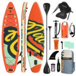 NACATIN 320cm (10ft 6in) aufblasbares SUP Board mit Sitz für Erwachsene, Stand Up Paddling Board mit Doppelpaddel, Kajaksitz, Rucksack, Tragegurt, Trockentasche, Reparaturset, für See, Fluss, Yoga