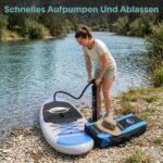 SereneLife Stand Up Paddling Board Set, SUP Board Komplettes Zubehör, Stand Up Paddle Board für Kinder & Erwachsene, Surfbrett & Tragetasche, Paddle Set Anti-Rutsch mit Pumpe, Auflasbares Paddelbrett