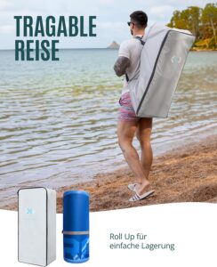 ZLX Stand Up Paddling Board 350x89cm,SUP Board Set,Stand Up Paddle mit Einzigartige Mittelfinne,Rutschfester Deckpad,Standup Paddle Board 250kg Tragkraft,für Erwachsene,Anfänger,alle Könnensstufen