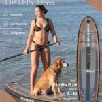 BEYOND MARINA Sup Board, Stand Up Paddling Board, Paddle Board, Aufblasbares Paddleboard Surfboard Wassersport, Max 200kg, Sitz, 2-in-1 Paddel, Pumpe, Rucksack, Leash, 320 x81 x15CM