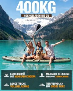 Stand Up Paddling Board, 320cm Stand Up Paddle mit Reichhaltigem Zubehör, SUP Board 200kg Tragkraft mit Eva-Rutschfestem Deck, Aufblasbare Paddleboard Geeignet für Erwachsene