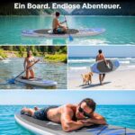 SereneLife Stand Up Paddling Board Set, SUP Board Komplettes Zubehör, Stand Up Paddle Board für Kinder & Erwachsene, Surfbrett & Tragetasche, Paddle Set Anti-Rutsch mit Pumpe, Auflasbares Paddelbrett