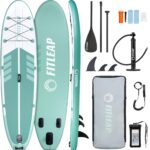 Fitleap Premium Stand Up Paddle Board aufblasbar - SUP Board Set mit Hochdruckpumpe, verstellbarem Paddel und Rucksack - Ideal für Anfänger und Profis - Perfekt für Yoga, Surfen und Wassersport
