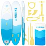 HUIIKE Stand Up Paddling Board mit Zubehör, Paddel, Finnen, Pumpe. Paddle Sup Board Aufblasbar Hohe Stabilität und Widerstandsfähigkeit. 305 x 84 x 15 cm, Belastbar bis 130 kg