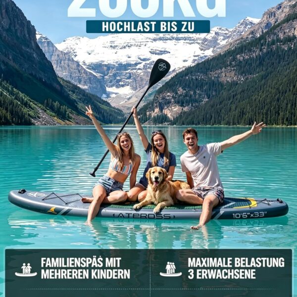 Stand Up Paddling Board mit Sitz & Zubehör Set, 320x84cm Extra Breit SUP Board für 2 Personen, 200kg Tragkraft, Rutschfestes Stand Up Paddle zum Surfen
