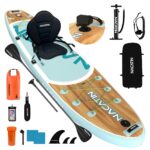 NACATIN 320cm (10ft 6in) aufblasbares SUP Board mit Sitz für Erwachsene, Stand Up Paddling Board mit Doppelpaddel, Kajaksitz, Rucksack, Tragegurt, Trockentasche, Reparaturset, für See, Fluss, Yoga
