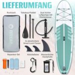 Fitleap Premium Stand Up Paddle Board aufblasbar - SUP Board Set mit Hochdruckpumpe, verstellbarem Paddel und Rucksack - Ideal für Anfänger und Profis - Perfekt für Yoga, Surfen und Wassersport